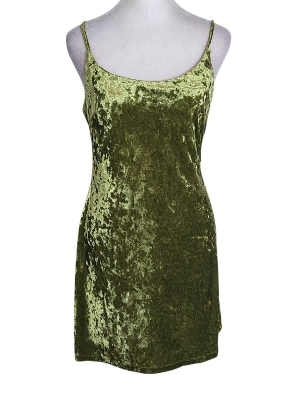 Forever 21 Green Crushed Velvet Stretch Mini Dress Size Medium